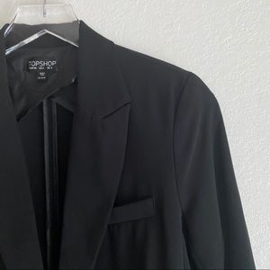TOPSHOP black open lapel blazer SZ 2